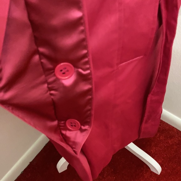 EUC Vintage NY Collection Hot Pink Full Length Button Down Coat Size XL - Picture 9 of 13
